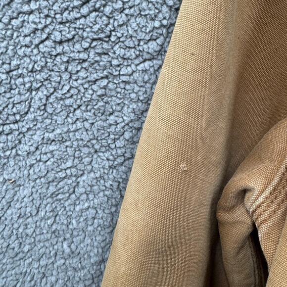 VINTAGE Carhartt Jacket‎ 44 Large 90s Chore Barn Coat Blanket Lined USA Raiders - Picture 7 of 16